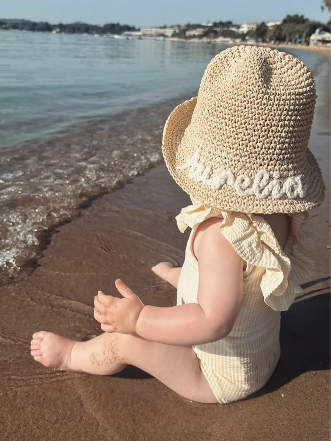 Toddler Personalised Straw Hat