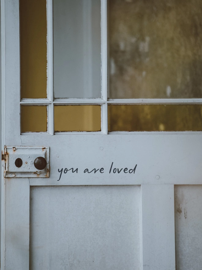 you are loved door sticker