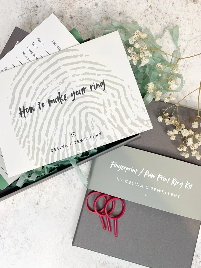 Make a recycled sterling silver or gold ring of your dog's individual nose or paw print, using our at home paw print ring kits. Perfect gift to remember your fur baby. Made by Celina C Jewellery, a small business in the UK, find on Holly and Co.