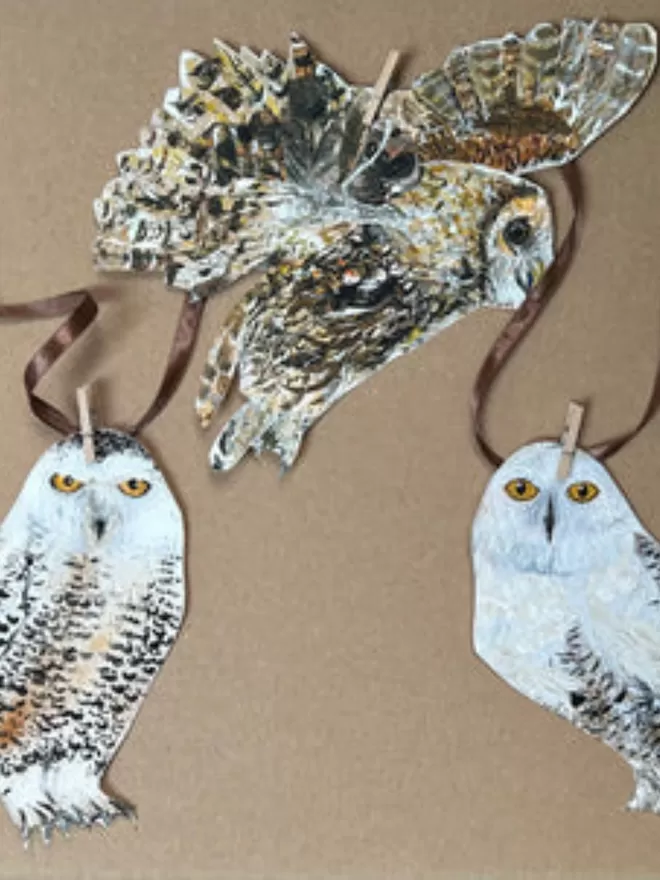 Handmade Owl Fine Art Paper Garland