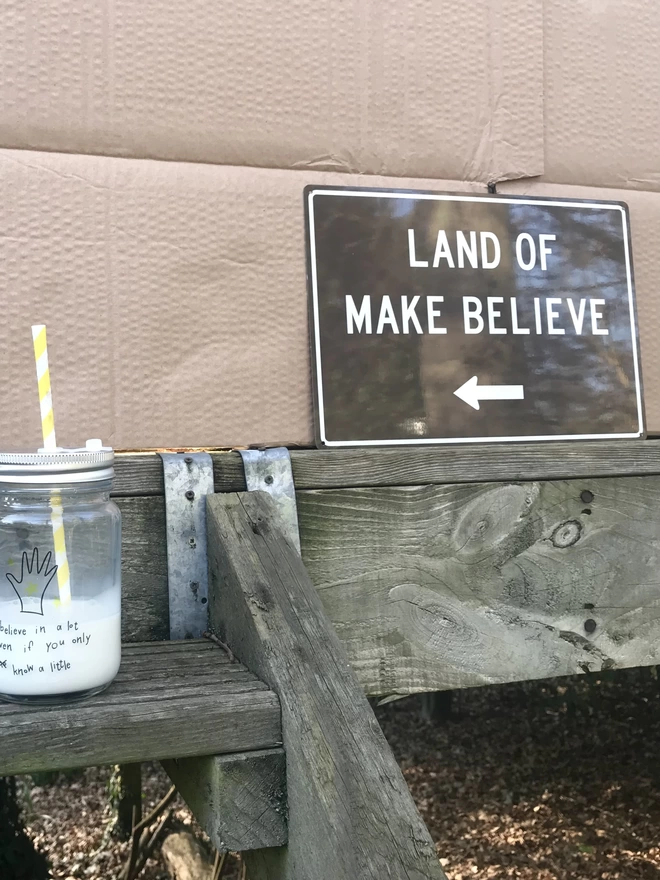 Outdoor Metal Sign Make Believe Adventure Mims & Family