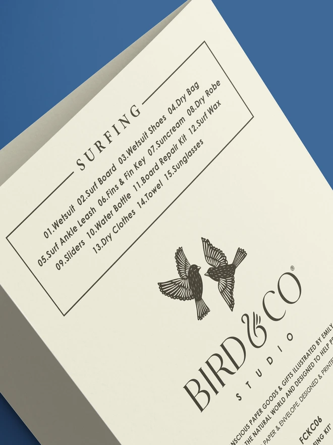 Surfing birthday card