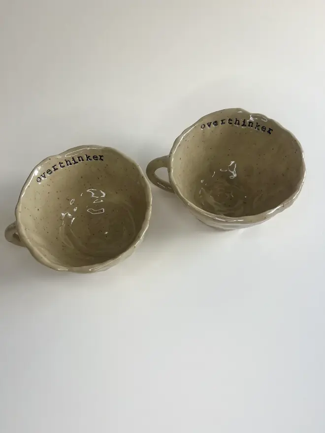 'Overthinker' favourite mug, coupled together