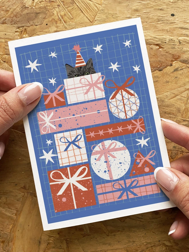 Cat Christmas Presents Card