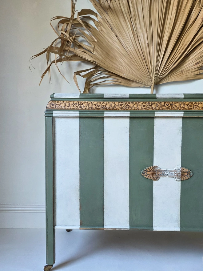 Hand-Painted Cheshire Stripe Blanket Box Ottoman