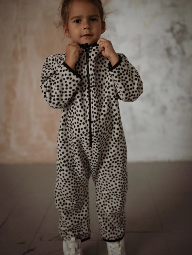 Another Fox Dot Polar Fleece Kids Outdoor All In One seen on a child.
