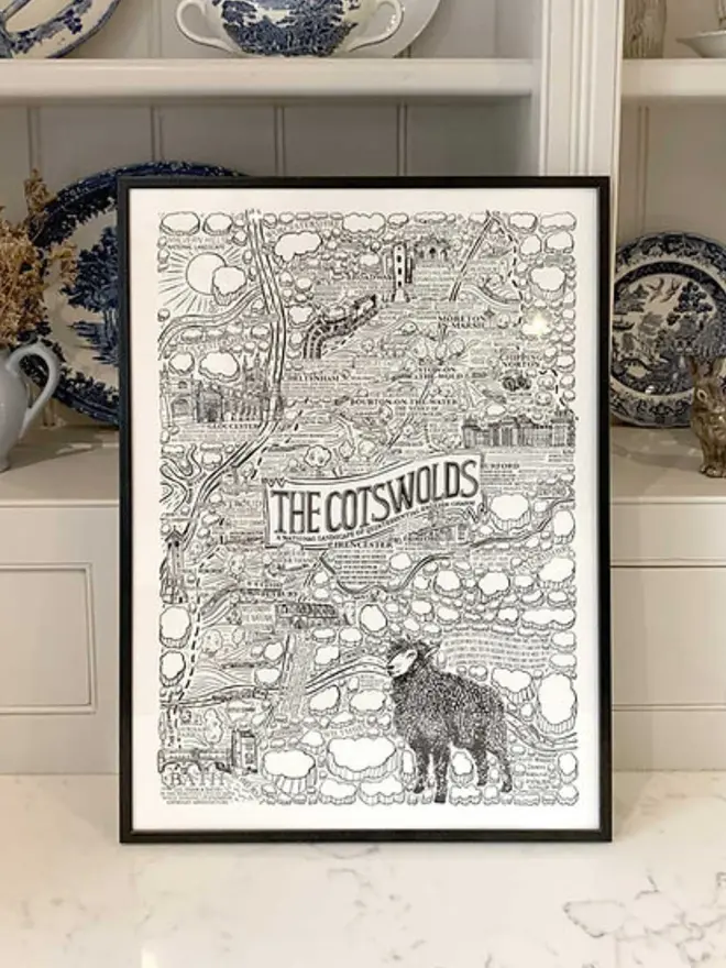 Cotswolds Poster Wall Art Print Framed
