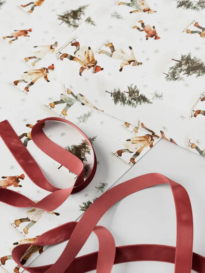 Ice Skating Wrapping Paper 