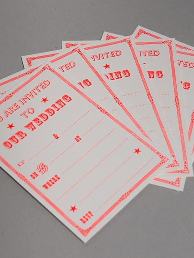 Victorian Style Letterpress Wedding Invites