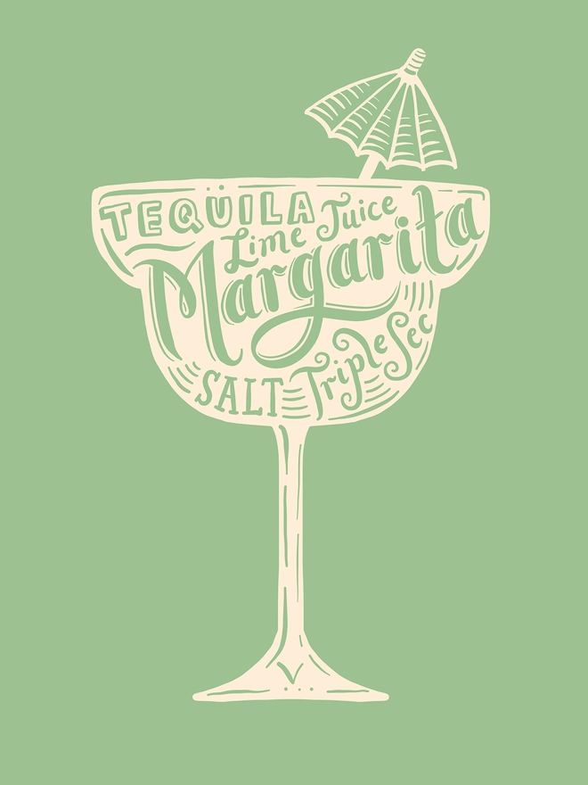 Margarita Cocktail print birthday gift