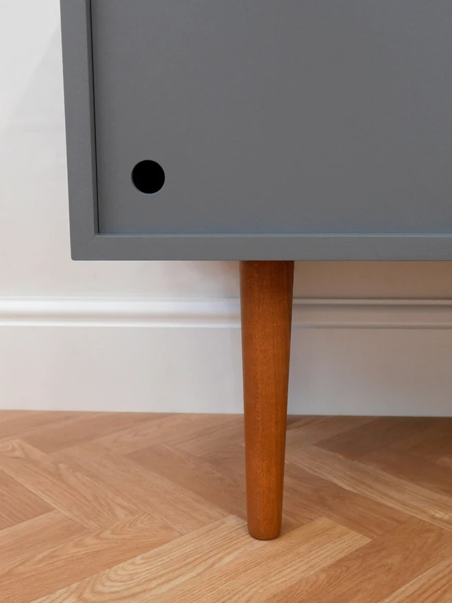 Mid Century Grey Record Cabinet 