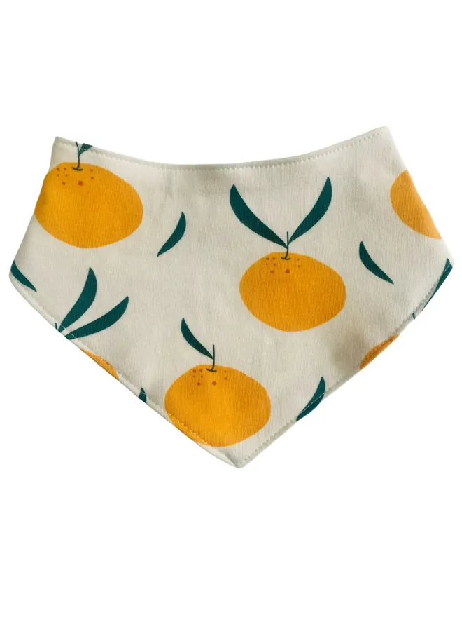 Cream Clementine Organic Cotton Baby Dribble Bib