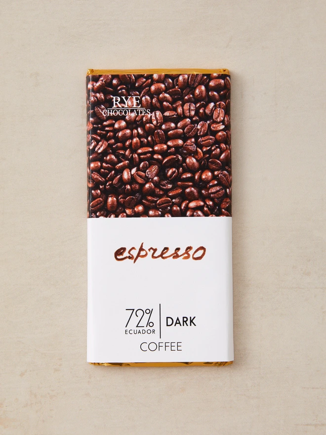 Coffee Dark Chocolate Bar - 72% Ecuadorian