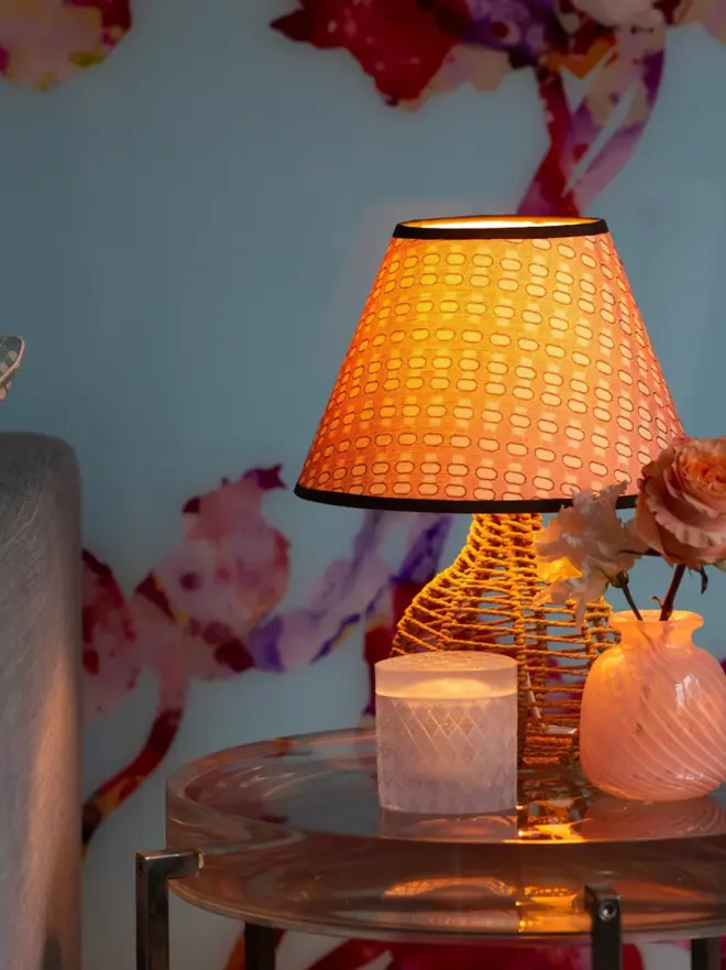 lit up pink lalli empire lampshade
