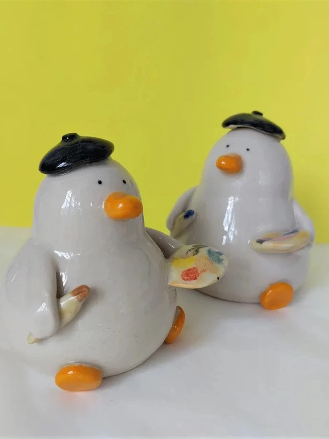 Quackson Pollock Artist Duck Vase