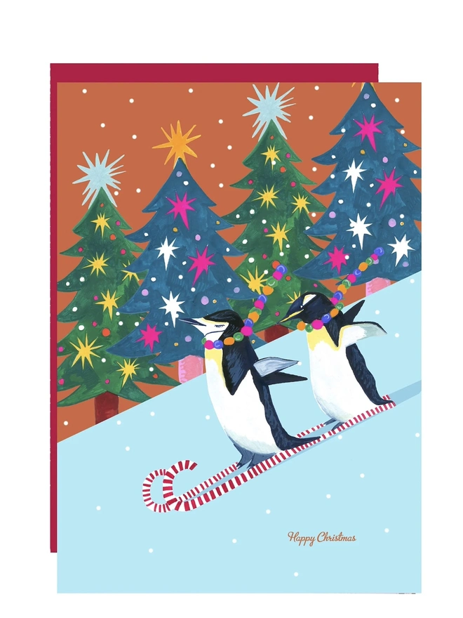 'Happy Christmas', Penguin Race Christmas Card