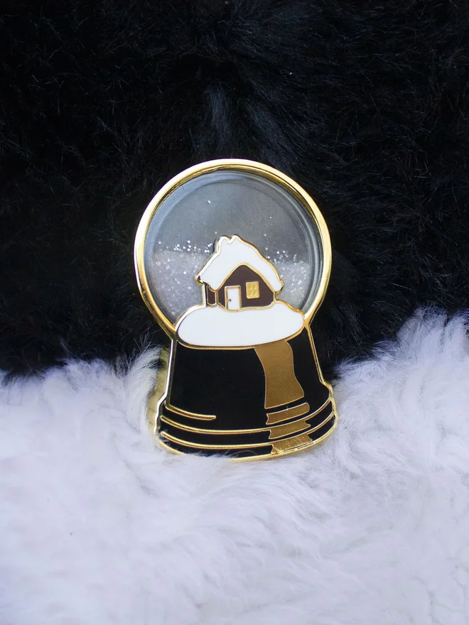 snow globe enamel pin