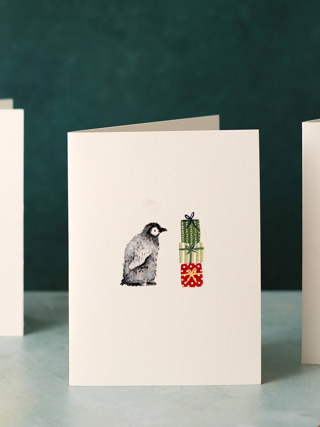 Penguin and Presents Mini Christmas Card