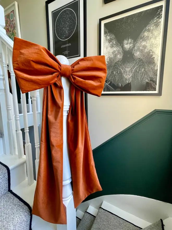rust velvet bow decoration
