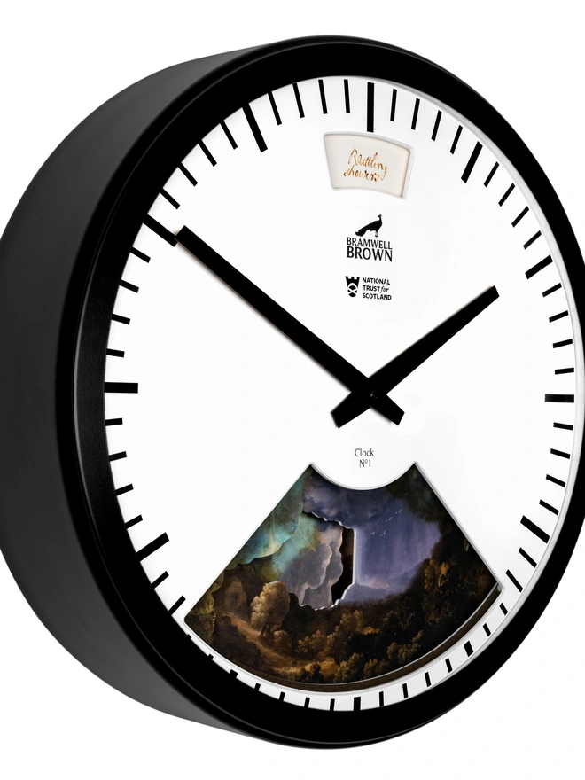 Clock showing Stormy forecast