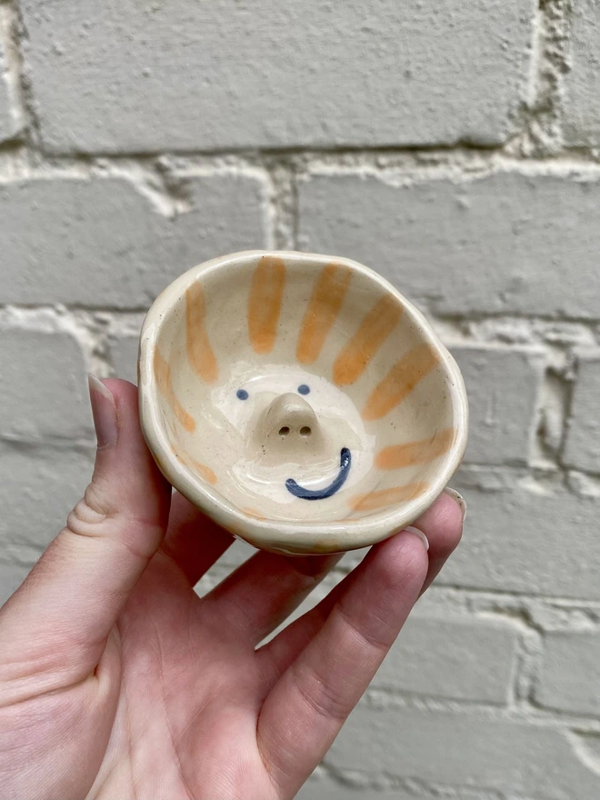orange stripe trinket bowl