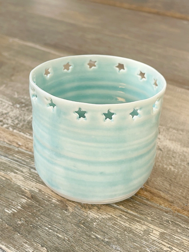 Turquoise Star Candle Holder