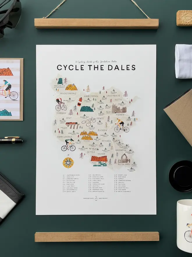 cycle the yorkshire dales map checklist