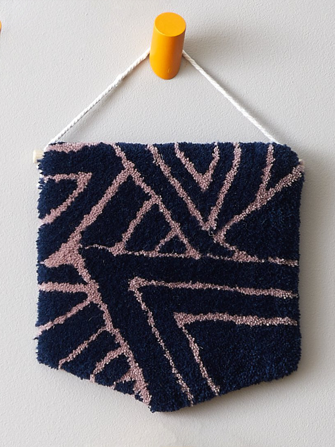 FIELDS - NAVY AND LILAC HANDMADE WALL HANGING