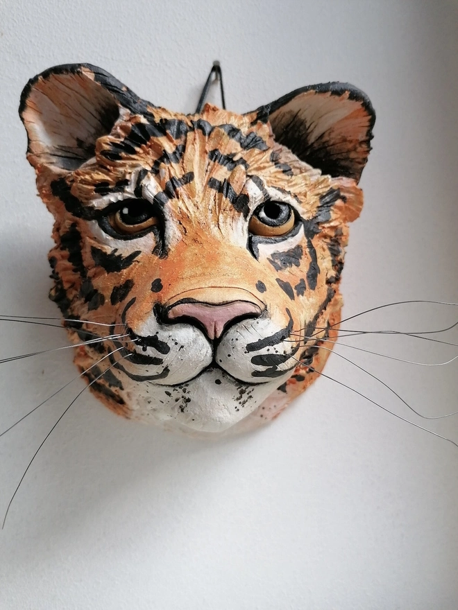 Ceramic Tiger Head Ceramic Sculpture