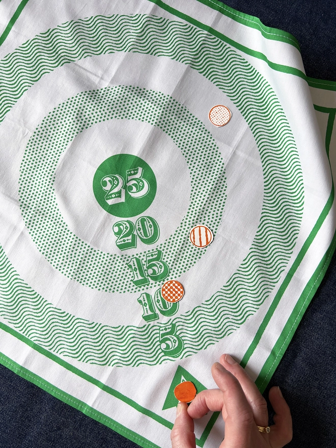 Mr.PS Target Napkin ready to play with cut out card counters