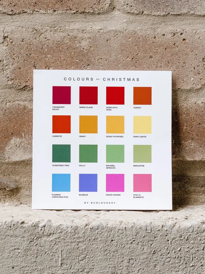 Colours Of Christmas Cards (Pack Of 5)