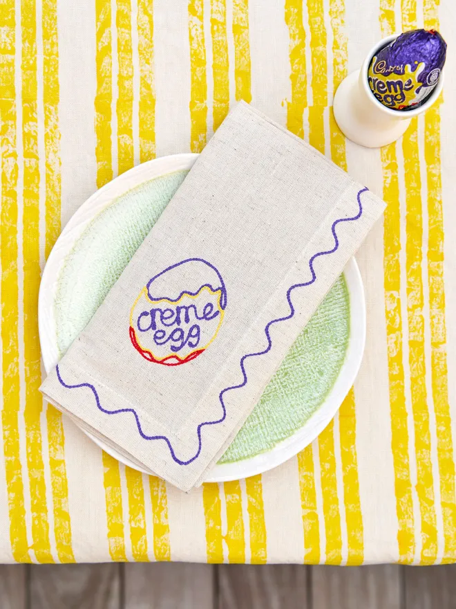 Creme egg napkin