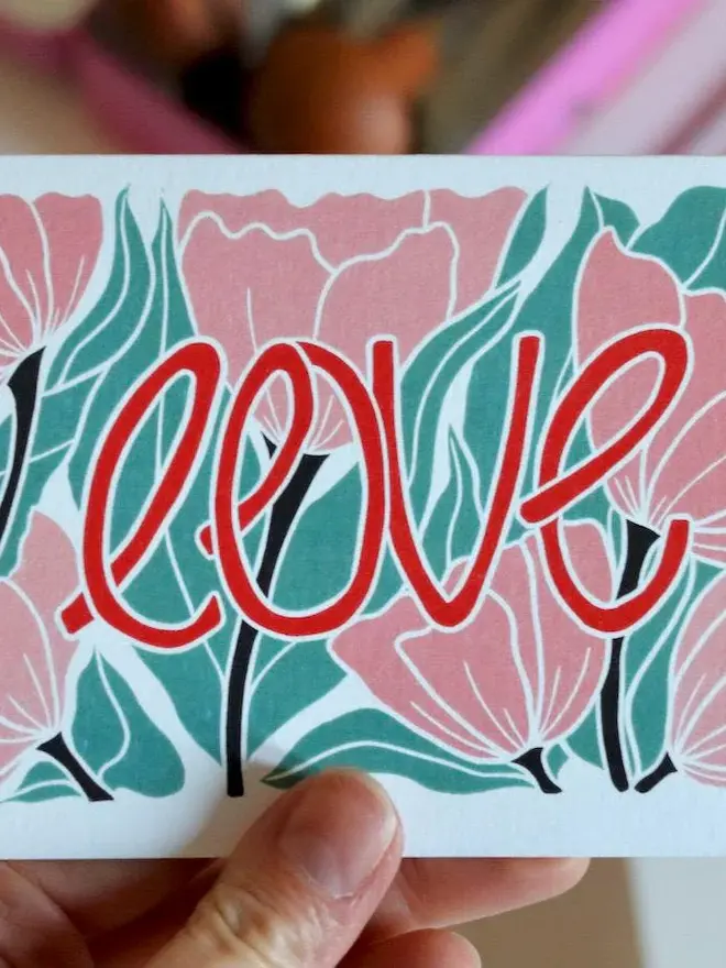love floral greeting card