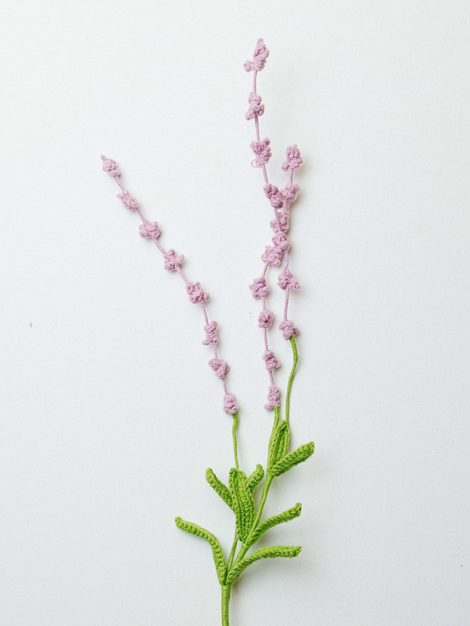 pink crochet lavender stem