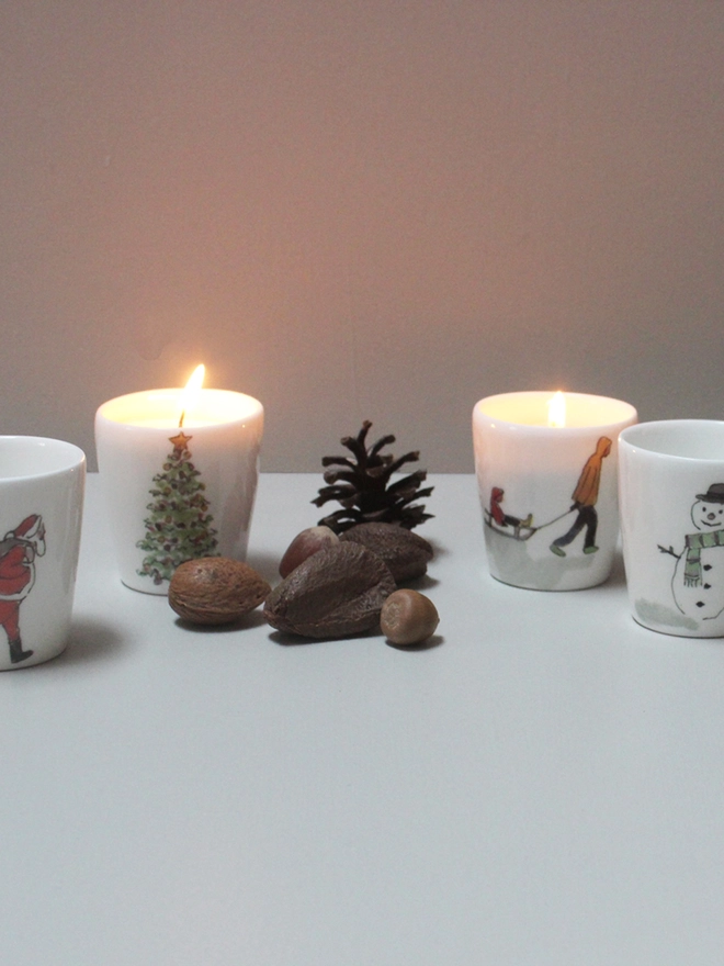Christmas egg cup display