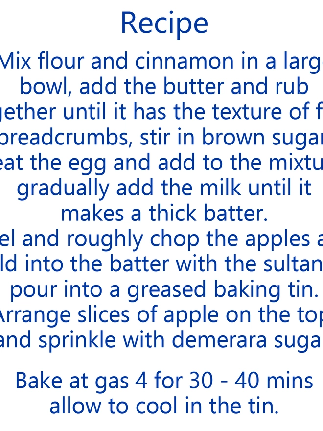 Dorset Apple Cake recipe tag