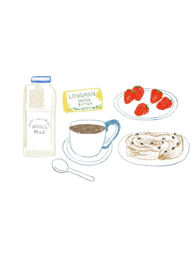 Strawberry Breakfast Greetings Card 