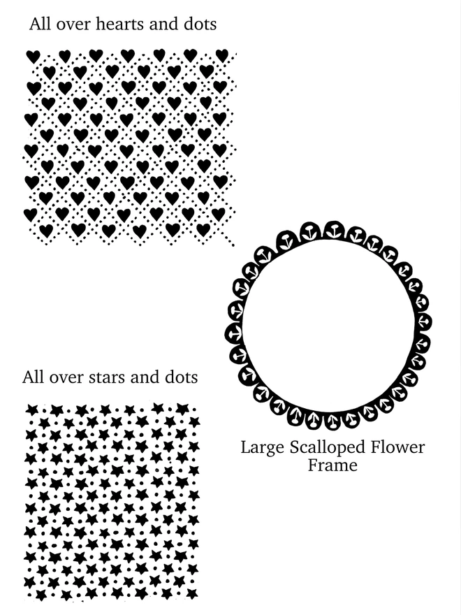 all over hearts and stars graphic