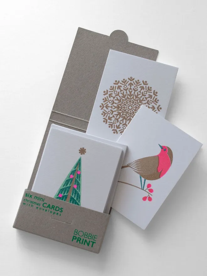 Boxed Classic Christmas Mini Cards (Set Of 6)