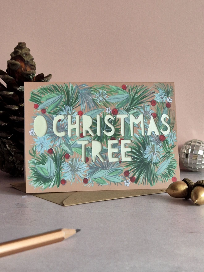 Floral Christmas Tree Card 