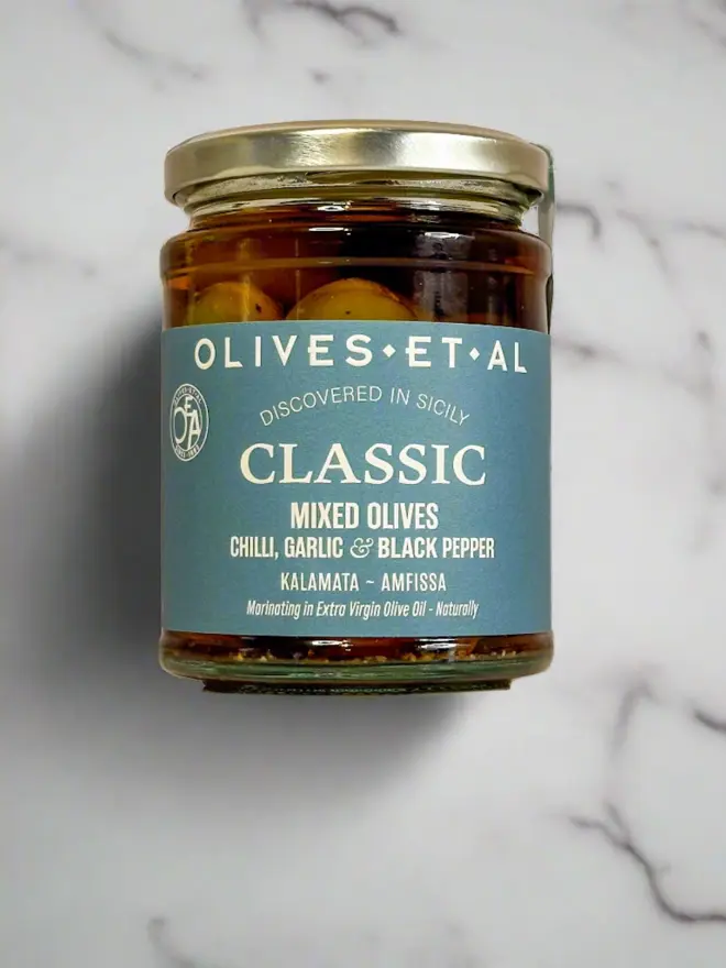 Classic Chilli & Garlic Whole Olives