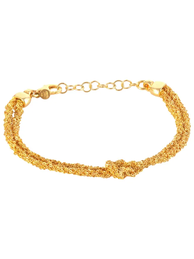 Loel Woven Thread Gold Double Knot Bracelet