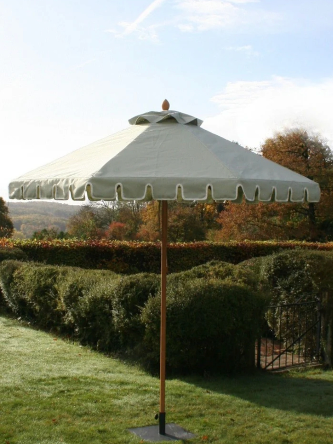Light Green Castellated Parasol. A parasol in green. 