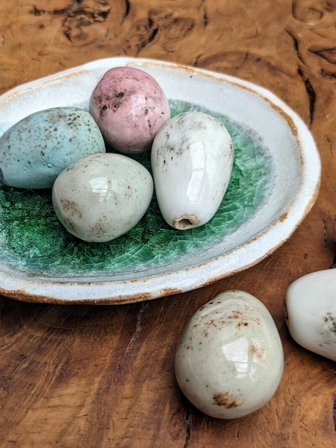 Ceramic Eggs (Clutch Of 4)