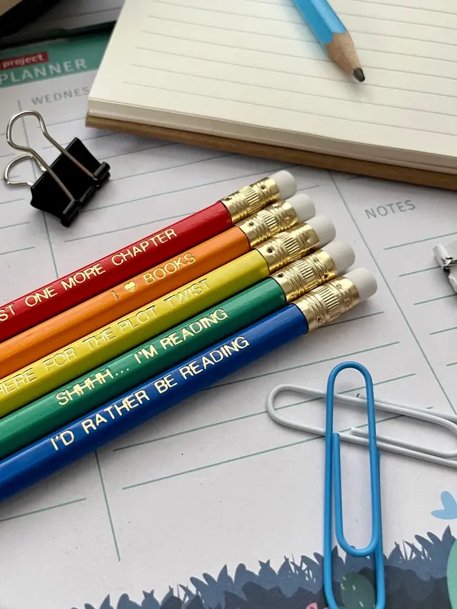 Book Lovers HB Pencil Gift For Book Worms (Set Of 5)
