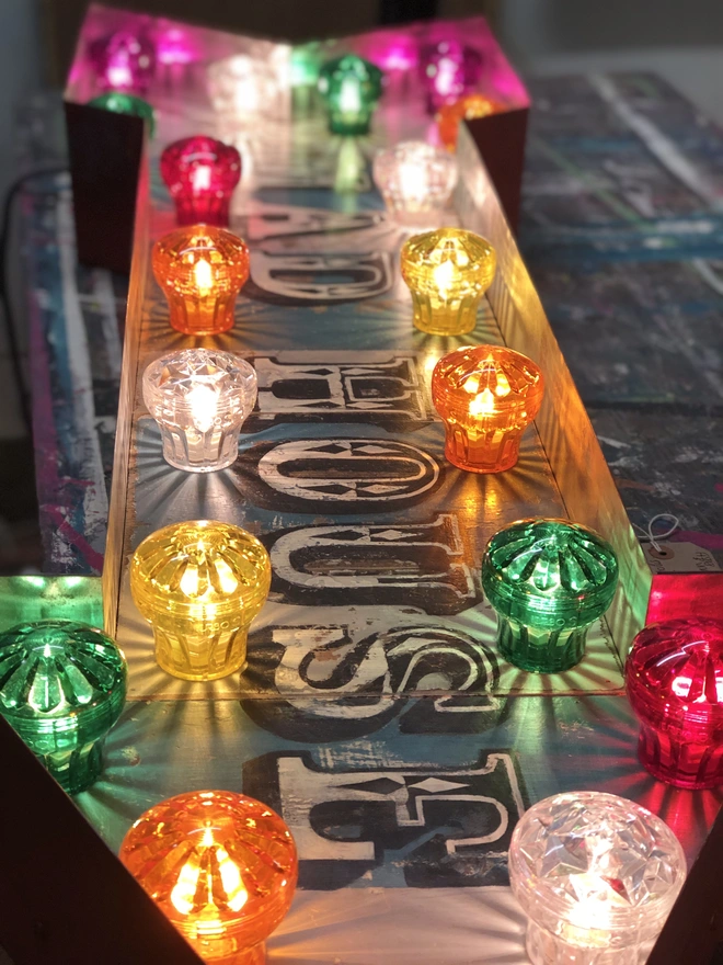  Mad House Light Up Sign  with coloured lights 