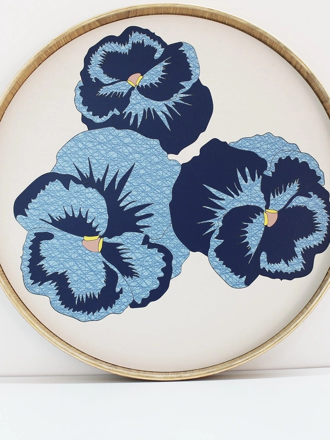 Handmade Pansy Serving Tray