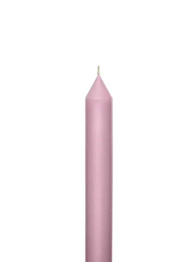 lilac taper candle pair