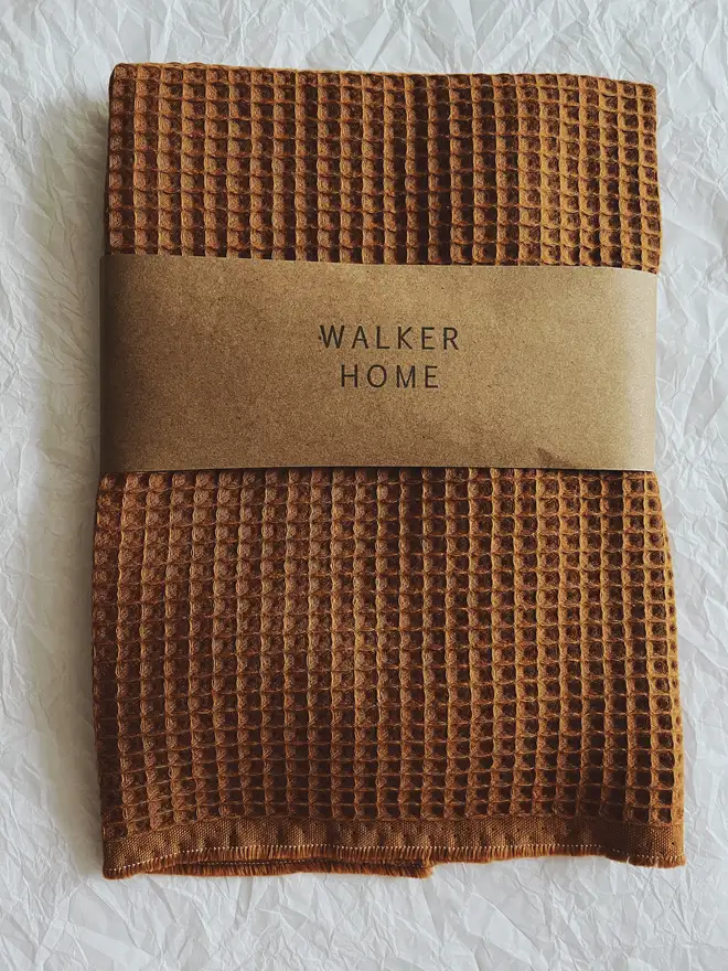 nutmeg orange cotton hand towel