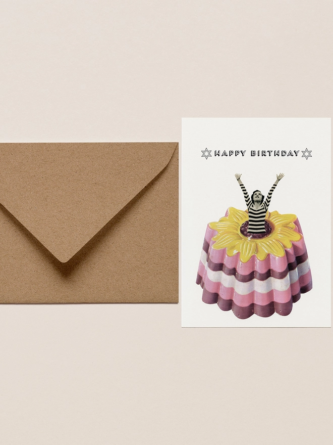 Happy Birthday Blancmange Greetings Card